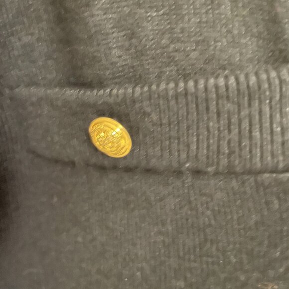 VTG KERRI N KELSEY BLACK CARDIGAN WITH GOLD BUTTONS SIZE M - Picture 3 of 9